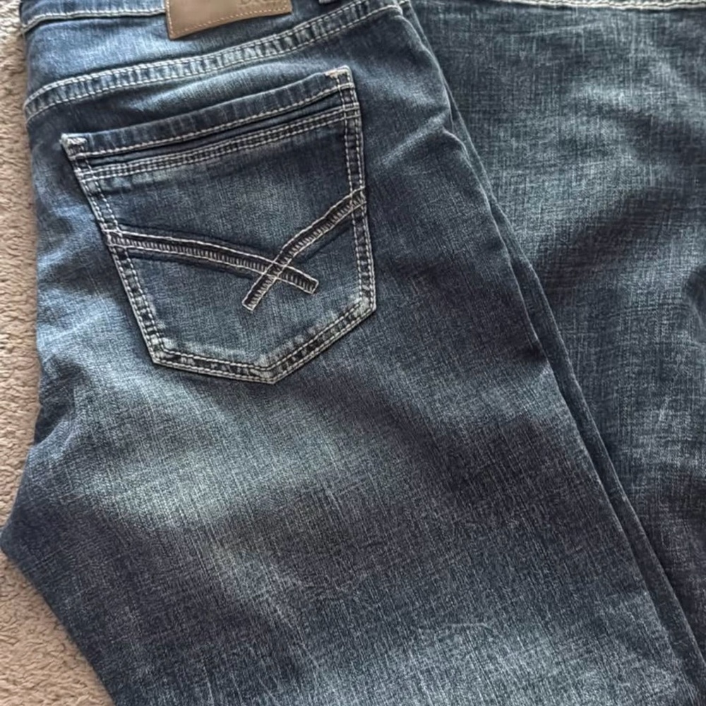 BKE Men's Dark Wash Bootcut Jeans